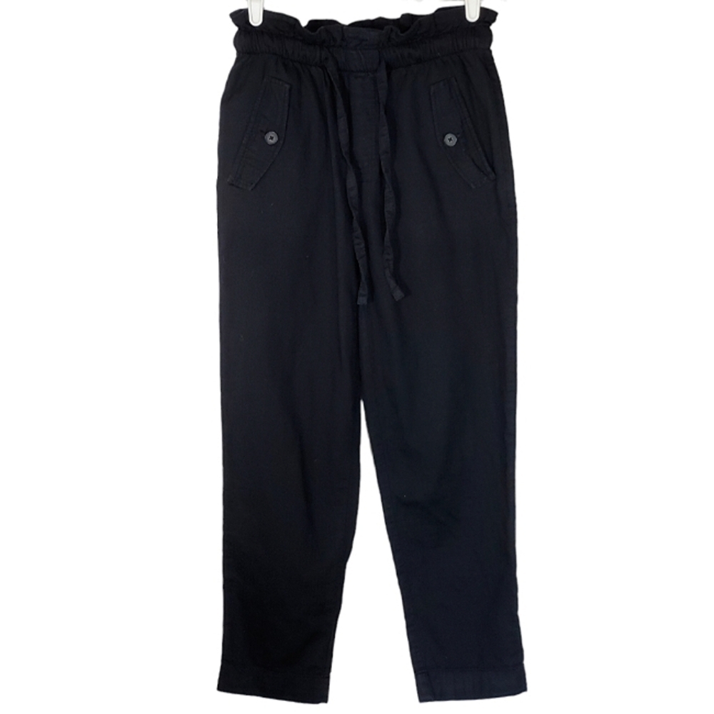 7187 * LOFT Outlet High Rise Straight Leg Cotton Pants Black Size XS - Picture 2 of 11